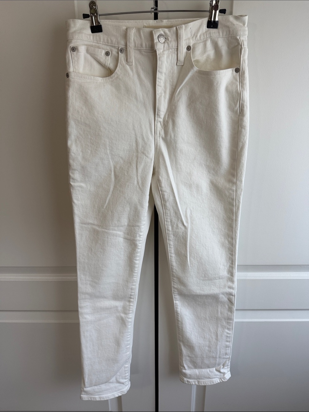 Madewell The High-Rise Slim Boyjean in Tile White NWOT